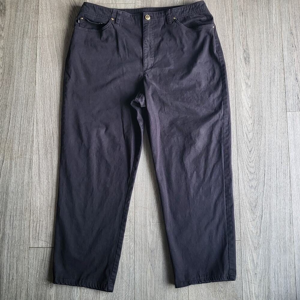 Vintage Lauren Jeans Co Ralph Lauren Women's 16 Black Stretch Straight Jeans